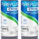 1 Micron 2.5" x 10" Whole House CTO Carbon Water Filter Cartridge Replacement for Under Sink Water Filter System, Dupont WFPFC8002, WFPFC9001, FXWTC, SCWH-5, WHEF-WHWC, WHCF-WHWC, AMZN-SCWH-5, 2Pack