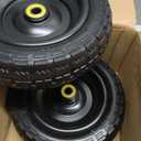 10 Inch Solid Rubber Tires, 4.10/3.50-4 Tire and Flat Free with 5/8" Bearings, 2.17" Offset Hub for GOR Garden Carts, Garden Wagon Carts, Trolleys, Hand Trucks and Utility Cart(2 Pack)