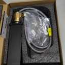 KES Bathroom Sink Faucet Single Hole, Black Bathroom Faucet Waterfall Faucet with Supply Lines for Bathroom Sink, SUS304 Stainless Steel, L3158ALF-BK