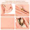 Travel Makeup Bag for Women, Large Capacity Waterproof Cosmetic Bag, Portable Toiletry BagsPouch with Divider & Handle