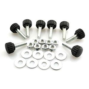 8 Set M6x20 Thumb Screw Plastic Round Shape Head Threaded Knurled Grip Knobs Clamping Screw with Nut Washer