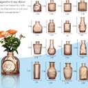 Glass Bud Vases Set of 32 - Amber Assorted Small Mini Glass Vases for Flowers, Crystal Vintage Vase Set, Bulk Centerpieces for Table Décor, Wedding, Home and Events (Amber, 32 Pcs)