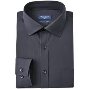 Year In Year Out Wrinkle Free Dress Shirt for Men Regular Fit Long Sleeve Wrinkle Resistant Shirt M