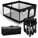 Dearlomum Foldable Baby Playpen with Gate, Extra Large Collapsible Play Yard for Babies & Toddlers, Portable Travel Playpen, Baby Activity Center for Indoor & Outdoor Use (Black 51"51") (50x50 ")