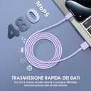 QZIIW 4Pack Apple USB C Fast Charging Cable 10FT For iPhone 16 15/16 15 Pro/16 15 Pro max/16 15 Plus,USB A to USB C Car Carplay Cord compatible Samsung Galaxy S25 S24,i Pad Pro 12.9/11,Air 5th/4th Gen (Purple)