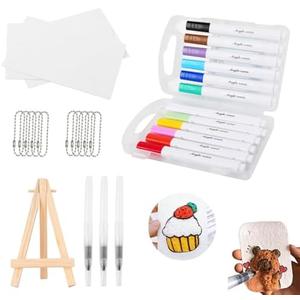 Christmas Magic Puffy Paint,3D Drawing Magic Canvas Sponge, Puffy Popcorn Drawing Texture Painting Kit, DIY Bubble Drawings Pens for Painting,Art, with 10 Foam Paint Paper and 12 Markers (2 Set)