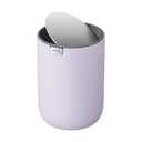 EKO Fandy 0.4 Gal/1.5L Mini Tabletop Trash Bin with Swing-Lid, Desktop Trash Can for Bathroom Countertop, Vanity, Coffee or Office, Small Garbage Bin (Lavender)