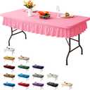 6ft Pink Stretch Tablecloth for Rectangular Tables - Flared Wrap Design, Waterproof, Wrinkle-Resistant, Washable - Ideal for Weddings, Parties, Banquets & Table Protection (72" x 30" (Rectangular))