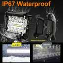 LIGBT 2Pcs 21 Inch 204W Slim LED Light Bar 4PCS LED Pods 4Inch 60W Spot Flood Combo with 2 Wiring Harness