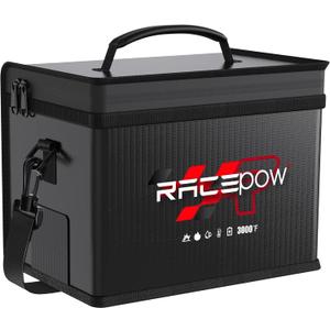 Lipo Battery Safe Bag - Fireproof Explosion-Proof Organizer for Storage, Transportation & Charging - Double Fireproof Zipper Guard (Black)