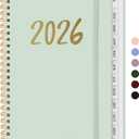6 x 2026 Planner - Weekly and Monthly Planner, January 2026 to December 2026, Spiral Bound 2026 Calendar Planner Book, Inner Pocket, Perfect for Office Home School Supplies - A5 (6.3" x 8.5"), Mint