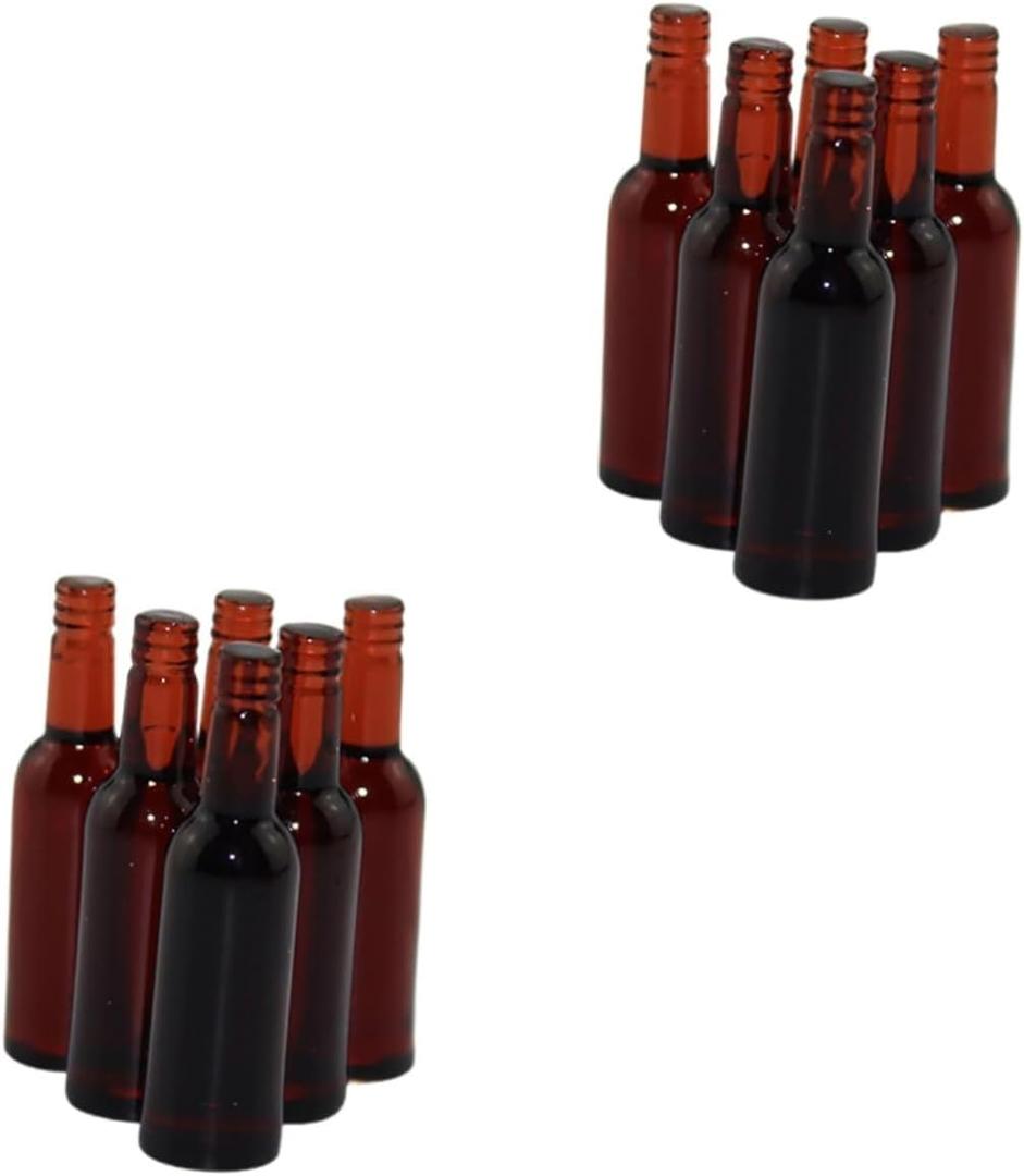 Totority Miniature Beer Bottles Dollhouse Accessories 1.37X1.57X0.39In Resin Mini Beer Bottles Models for Mini House Decor and Photo Props