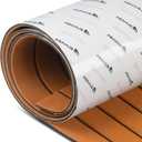 Abahub EVA Foam Boat Decking 96''x45.6''/36''/28.8''/24''/16.8'', 48''x16.8'' Self-Adhesive Faux Teak Marine Flooring Sheet Traction Pad for Boats Surfboard Swim Platform RV Floor (Brown With Black Lines)
