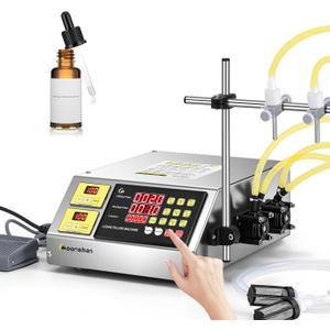 Liquid Filling Machine 22 oz/min Peristaltic Pump Bottle Filling Machine Automatic Bottle Filler Machine Digital Control for Wine Cosmetic Oil Beverage Lotion Essential Oil (Double Nozzle)