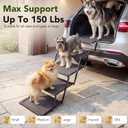 Extra Wide Dog Stairs for Car, Foldable Pet Steps for Large Dogs with Non Slip Surface, Dog Ramp for Truck and SUV, Portable Pet Stairs Supports Up to 150 Lbs (5 Steps)