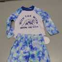 Happy Town Toddler Boys Swimsuits Rashguard Sets Long Sleeve Swim Shirt Trunk Bathing Suits Swimwear Summer Outfits Clothes 12-18