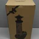 17.1" Solar Lighthouse with Rotating Beacon,Big Solar Powered Lighthouse,Outdoor Lighthouse Garden Decor, Waterproof Statue Figurines Outdoor Light House for Yard Lawn Patio Gifts (Yellow)