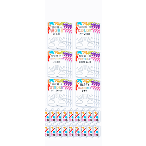Sabary 11 Pack Kids Gift Cards Set Includes  Gift Painting Cards Mini Paint Sets with Adhesive Dots for Class, to Color for Party