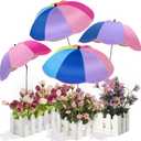 Colorful Plant Umbrellas for Outdoor Plants, Large (40") Sun Protection Shade Cover with M-Shaped Insert, Garden Shades for Potted Plants, Garden Beds, Patio Flower (4 Pcs)
