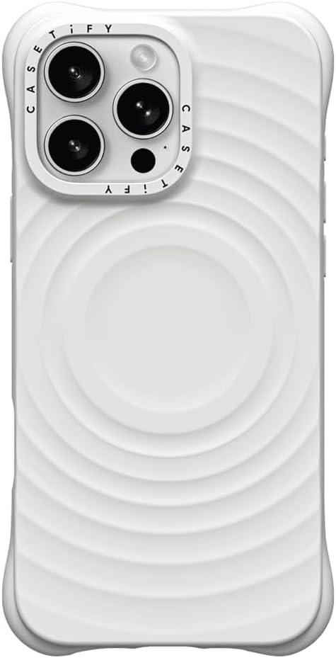 CASETiFY Ripple Case for iPhone 16 Pro Max [Silicone / 6.6 ft. 2X Military Grade Drop Protection/Compatible with Magsafe] - White