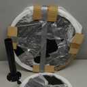 MoNiBloom Pub Round Table Silver Stripe Top with Black Leg and Base, Bar Table  Height Adjustable with 360 Swivel, Cocktail Bistro Table for Dining Bistro Cafe Home Bar, 23.5" Diameter