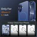 2 x Magnetic for iPhone 17 Case, [Matte Solid Color] [Full Camera Protection] Protective Case for iPhone 17 - Deep Blue