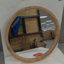 MAGFLERUM 17 Inch Round Wood Mirror - Small Circle Nursery Boho Wall Decor for Bedroom, Living Room, Hallway (Nature)