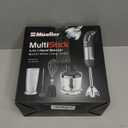Mueller Multistick 5-in-1 Immersion Blender Handheld, 12 Speed Hand Mixer - Turbo Boost, Heaviest Duty Copper Motor, Titanium Blades Hand Blender, Milk Frother Wand, Whisk, Beaker, Chopper, Grey (Gray)