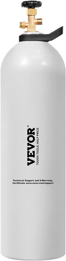 VEVOR CO2 Tank, 15 lbs New Aluminum Alloy Cylinder, CO2 Air Tank with Light Spray Coating, CGA320 Valve, Handle & Adjustable Pressure, DOT Approved Cylinder for Draft Beer Dispensing