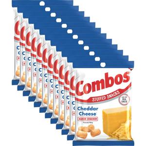 COMBOS Cheese Snacks - Cheddar Cheese and Crackers Snack Packs, Baked Cracker, 6.3-Ounce Bulk Snack Bag (Pack of 12) (EXP 02/01/27)