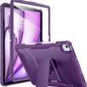 Soke Case for iPad Air 13-Inch M3 2025 & M2 2024,with Built-in Screen Protector and Kickstand, Rugged Full-Body Heavy Duty Protective Cover for Apple iPad Air 13 - Purple