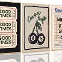 Dytila What If It All Works Out Quote Wall Art Set of 3, Retro Good Times Trendy Pictures Wall Decor Lucky You Vintage Room Aesthetic Posters, Prints for Bar Cart Apartment Decor Unframed 12x16 in (16L" x 12W")