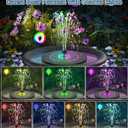 SZMP Solar Water Fountain, 2026 Upgrade 3.5W Solar Bird Bath Fountain Pump with Color LED Lights, 7 Nozzles & 4 Fixed Rods for Garden, Patio, Pond, Pool, Fish Tank, Outdoor Water Feature