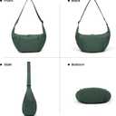 VONAL Nylon Crescent Crossbody Bag, Sloughy Shoulder Hobo Bag for Women, Lightweight Moon Bag Dumpling Sling Bag Purse (Army Green)