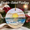 5 x Beach Sunset Ornament, Christmas Ornaments: Christmas Tree Decorations, Holiday Decor, Stocking Stuffers, Gift Ideas, Xmas Gift, Summer Vibes Gifts & Gifts for Beach Lover