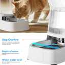 Automatic Gravity Water Dispenser for Dogs, 1Gallon Stainless Steel Water Bowl Dispenser, 100% BPA-Free Dog Water Fountain Dispenser for Small&Medium Dogs, Cats, Puppies(White)