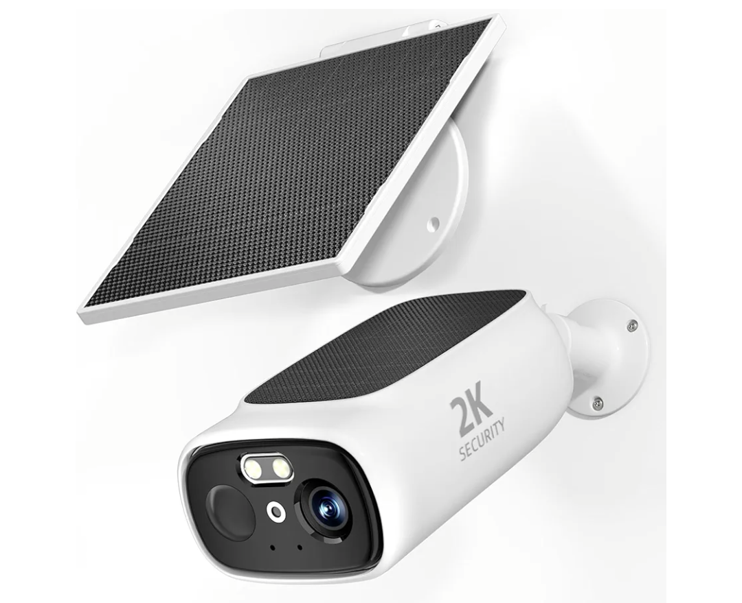 2.4G/5G WiFi Cameras for Home Security, 2K Solar Camera Outdoor Wireless, Color Night Vision Spotlight Camera with 130°Wide View，2-Way Audio, IP66, Cloud/SD, AI Detection, Works Alexa/Google Home