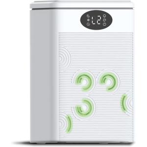 Dehumidifier, 75oz Small Quiet Dehumidifiers for Home Bathroom Bedroom Basement RV with Timer,Sleep Mode, Auto Shut Off, 7 Colors LED Light, White