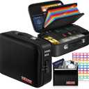 Fireproof Document Box Hard Case With Lock, Multi-Layer Fire Proof Water Resistant Safe Box File Organizer Bag With Small Money Bag for Important Documents Passport Certificates Laptop (Black)