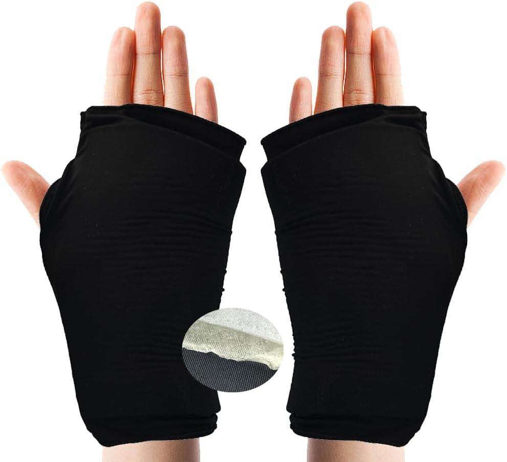 Wrist Wrap Cold & Heat Therapy Gloves, Ice Pack Mittens | Microwavable & Freezable, Arthritis & Injury Relief, Carpal Tunnel (Black, 2 Pack)