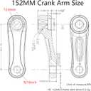 Universal Bike Crank Arm,152mm/160mm/165mm/170mm/175mm Left Crank Arm,Crank Arm Left Available in Diamond Hole and Square Hole for City Bike,Folding Bike,MTB,Ebike,Road Bike,Exercise Bike