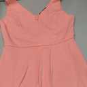 Kaximil Women's Square Neck Ruffle Hem Mini Dress Ruched Waist Short Party Dresses, Medium, Pink Large