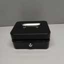 KYODOLED Large Cash Box with Combination Lock Safe Metal Money Box with Money Tray for Security Lock Box 9.84"x 7.87"x 3.54" Black