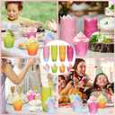 Whaline 200Pcs Bicolor Gradient Tulip Cupcake Liners Greaseproof Muffin Baking Liners Spring Easter Tulip Cupcake Wrappers Baking Cups for Bridal Shower Wedding Birthday Party Decor