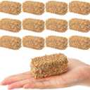 12 Pcs Mini Hay Bales Thanksgiving Fall Harvest Decorations Small Decorative Straw Bale for Christmas Nativity Scene, Dollhouse, Western Themed Party Decorations, 1.2 x 2.6 x 1.2 Inch