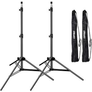 EMART 7 Ft Light Stand for Photography, Portable Photo Video Tripod Stand, 2 Pack Lighting Stand with Carry Case for Speedlight, Flash, Softbox,Strobe Light, Camera, Photographic Portrait (Black)