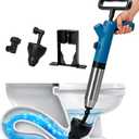 BOTEMY High Pressure Toilet Plunger & Drain Auger with Real-Time Gauge, Heavy-Duty Air Unclogger for Toilets, Sinks & Drains