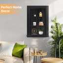 14 x 24 Recessed Medicine Cabinet, Black Bathroom Wall Cabinet, 3-Tier Wall Niche with Glass Interior, for Bathroom Storage