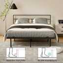 AGXI Queen Bed Frame with Headboard, 14 Inch Floating Bed with Smart LED Lights and USB Charging Station, Easy Assembly, No Box Spring Needed