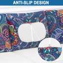 Smiry Printed Couch Cushion Covers, Stretch Soft Couch Covers for Sofa, Washable Non-Slip Sofa Slipcover Furniture Protector for Indoor and Outdoor (Backrest L, Blue Green)